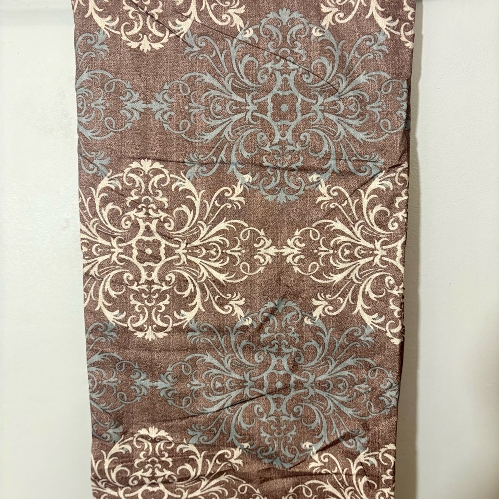 Brown and Cream Patterned curtain panel   Blackout curtain - Picture 3 of 6